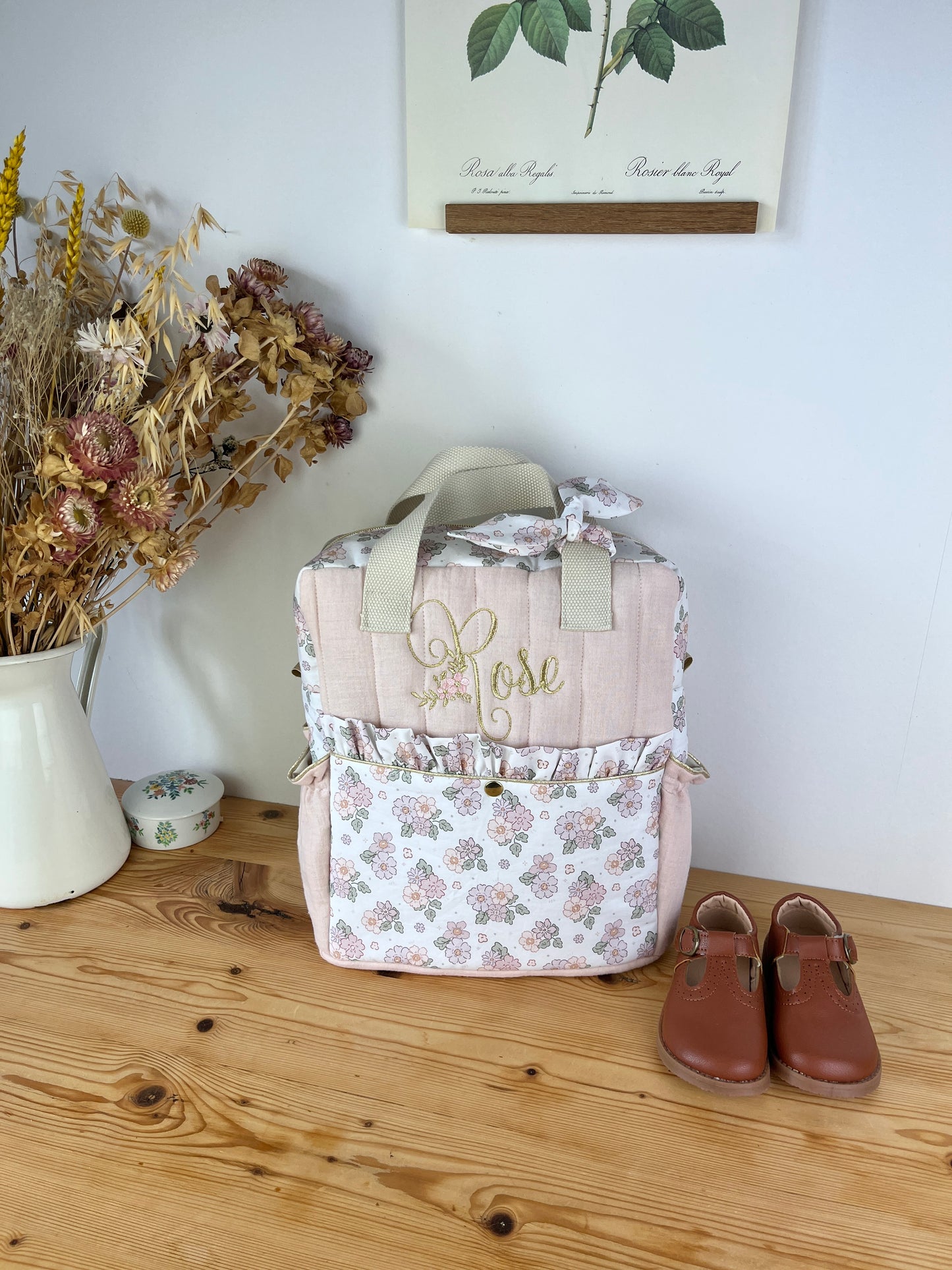 Le sac à dos enfant Ombeline gaze blush et salarina