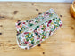Trousse de toilette garden party prune et double gaze coeur rouges
