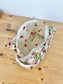 Trousse de toilette garden party prune et double gaze coeur rouges