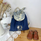 Le sac à dos Églantine gaze indigo et jouy bleu