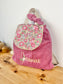 Le sac à dos enfant personnalisé Églantine velours rose thé et betsy rose