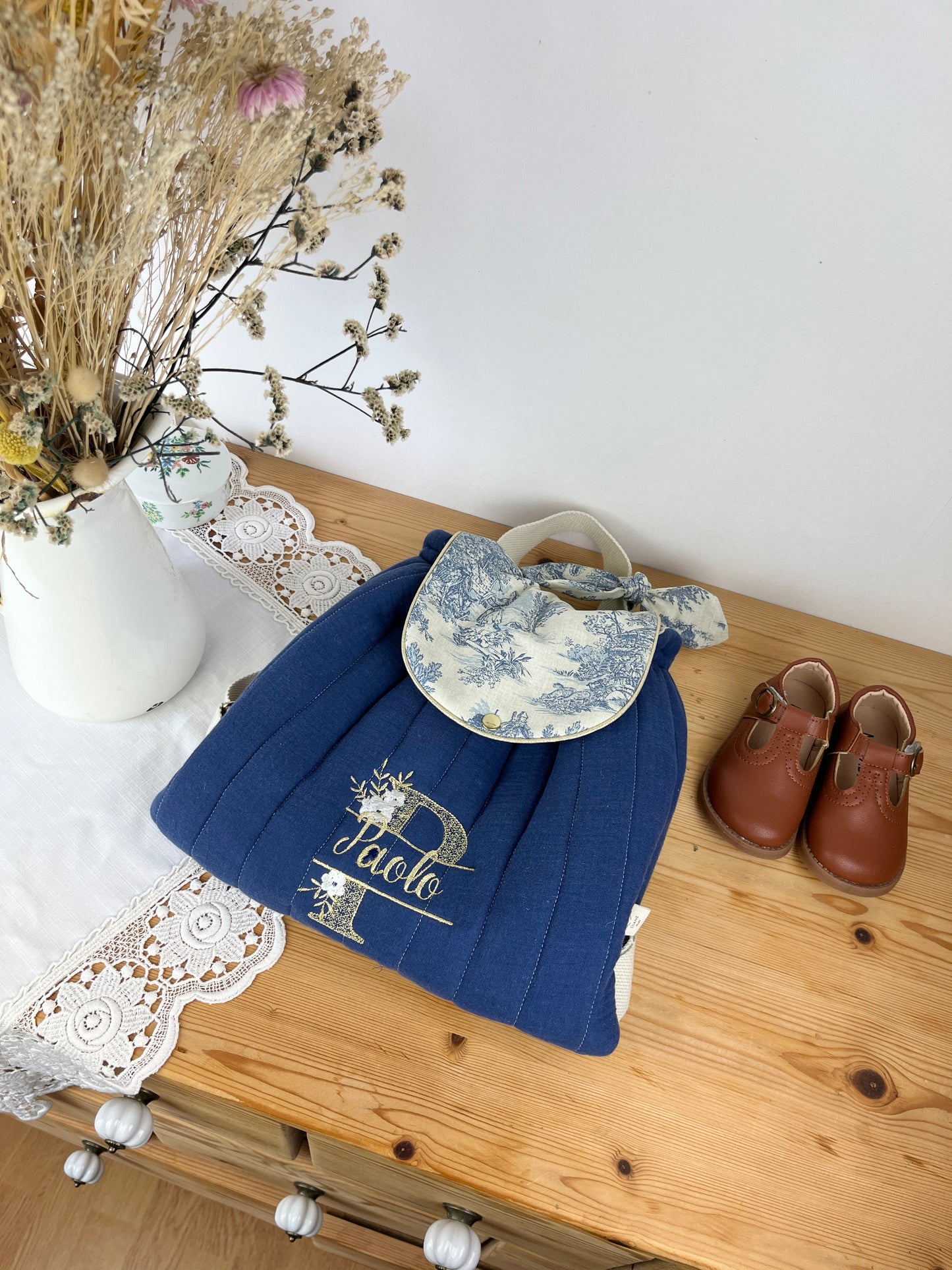 Ensemble : sac Louison sac à dos et protège carnet  personnalisables