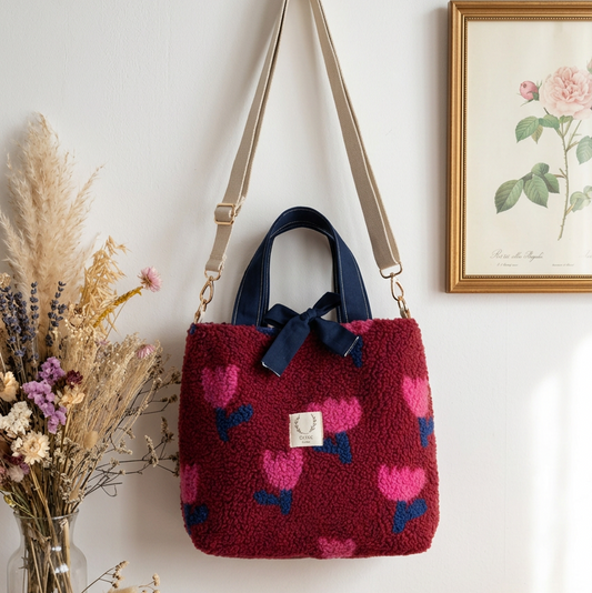 Sac Félicie sherpa tulipe roses