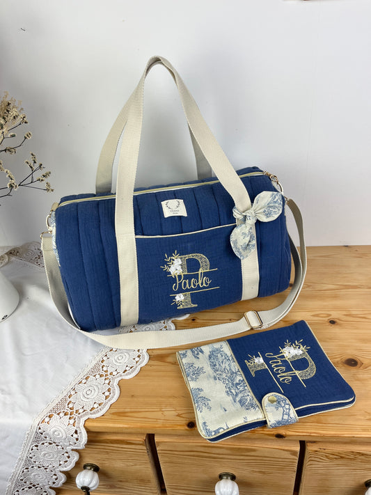 Set: duffel bag and notebook cover, 100% customizable