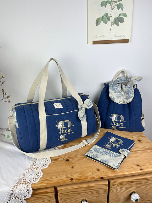 Set: duffel bag and notebook cover, 100% customizable