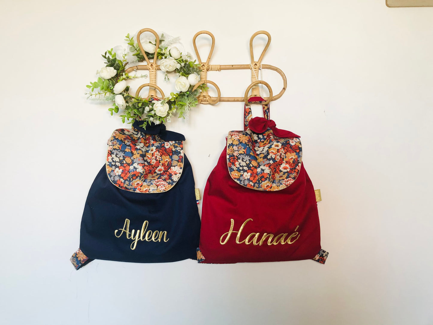 Le sac à dos enfant personnalisé Églantine Liberty thorpe et gabardine