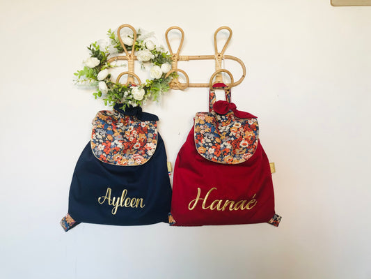 Le sac à dos enfant personnalisé Églantine Liberty thorpe et gabardine