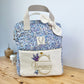 Le sac à dos enfant Ombeline personnalisé double gaze crème et Liberty wiltshire lilas