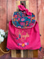 Le sac à dos enfant personnalisé Églantine gabardine fushia et Liberty Ciara