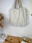 Le petit tote bag velours vanille et tulle fleuri