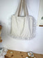 Le petit tote bag velours vanille et tulle fleuri