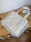 Le petit tote bag velours vanille et tulle fleuri