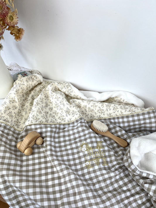 La couverture gaze Meriem et vichy beige