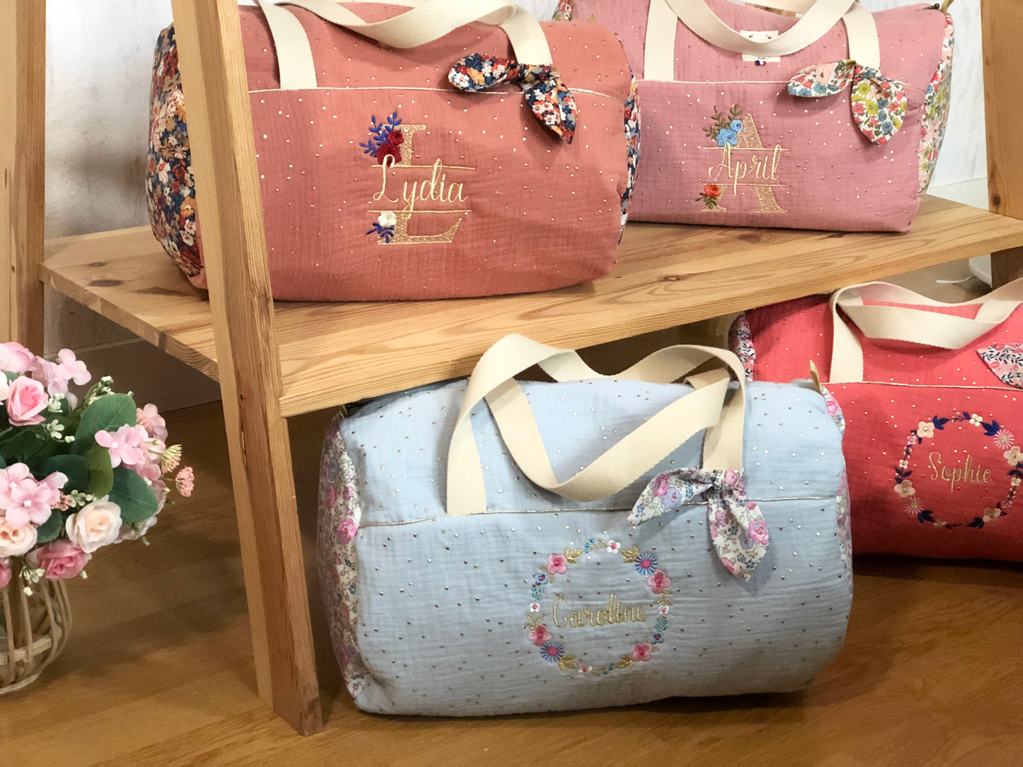 Louison le sac polochon enfant doré 100% personnalisable