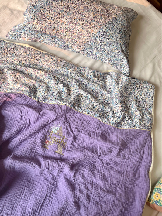 Ensemble sieste : couverture et taie d'oreiller Liberty of London 100% personnalisable