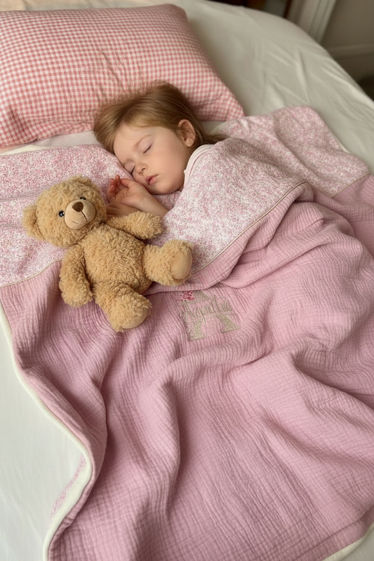 Ensemble sieste : couverture et taie d'oreiller Liberty of London 100% personnalisable