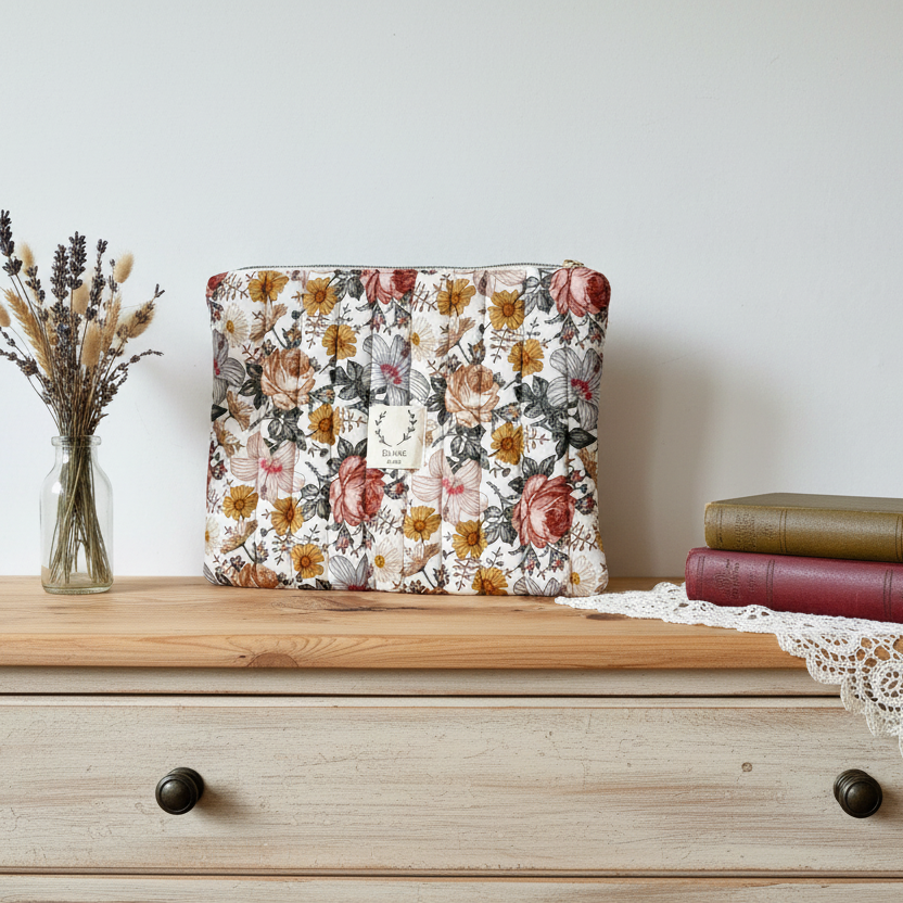 Babette la pochette plate matelassée gaze vintage