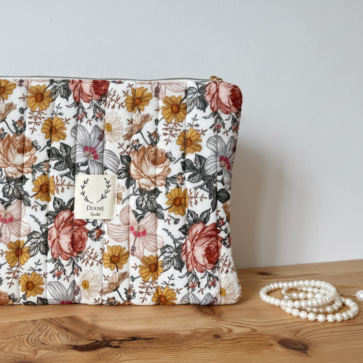 Babette la pochette plate matelassée gaze vintage