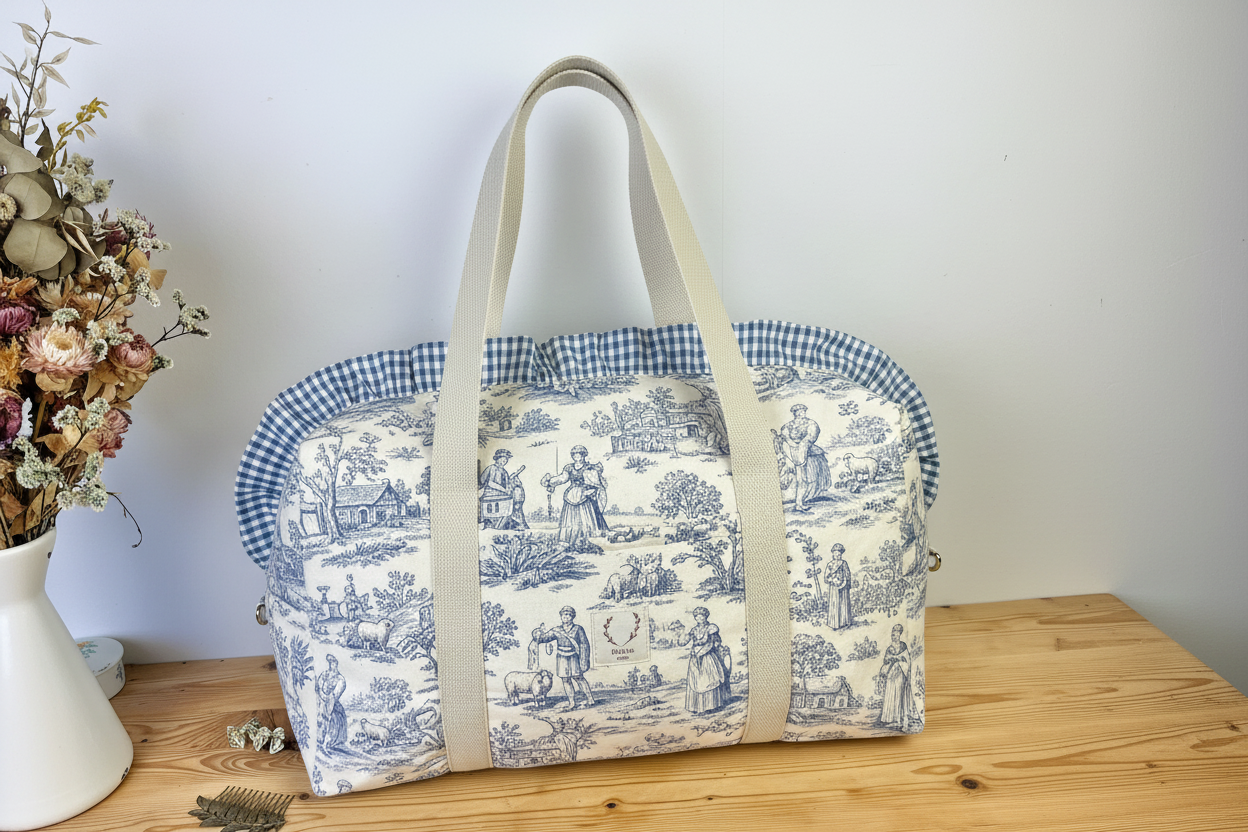 Ensemble sac et trousse de beauté volant matelassé 100% personnalisable