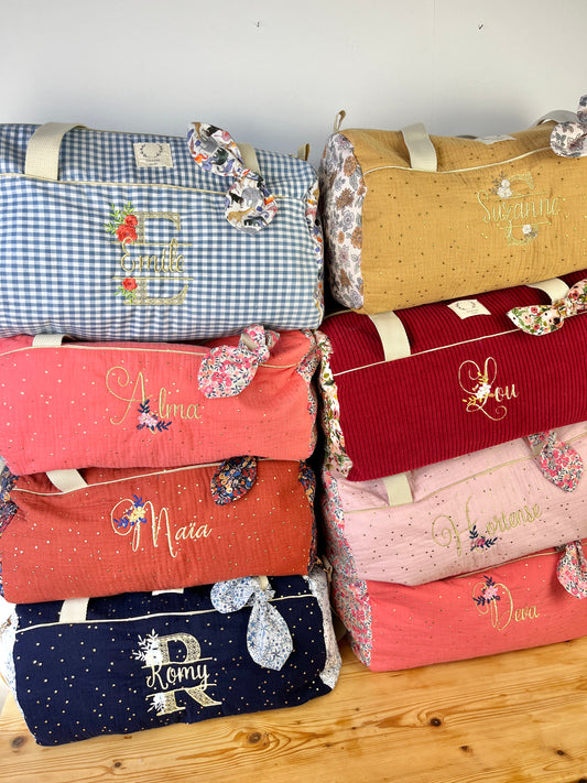 Louison le sac polochon enfant doré 100% personnalisable