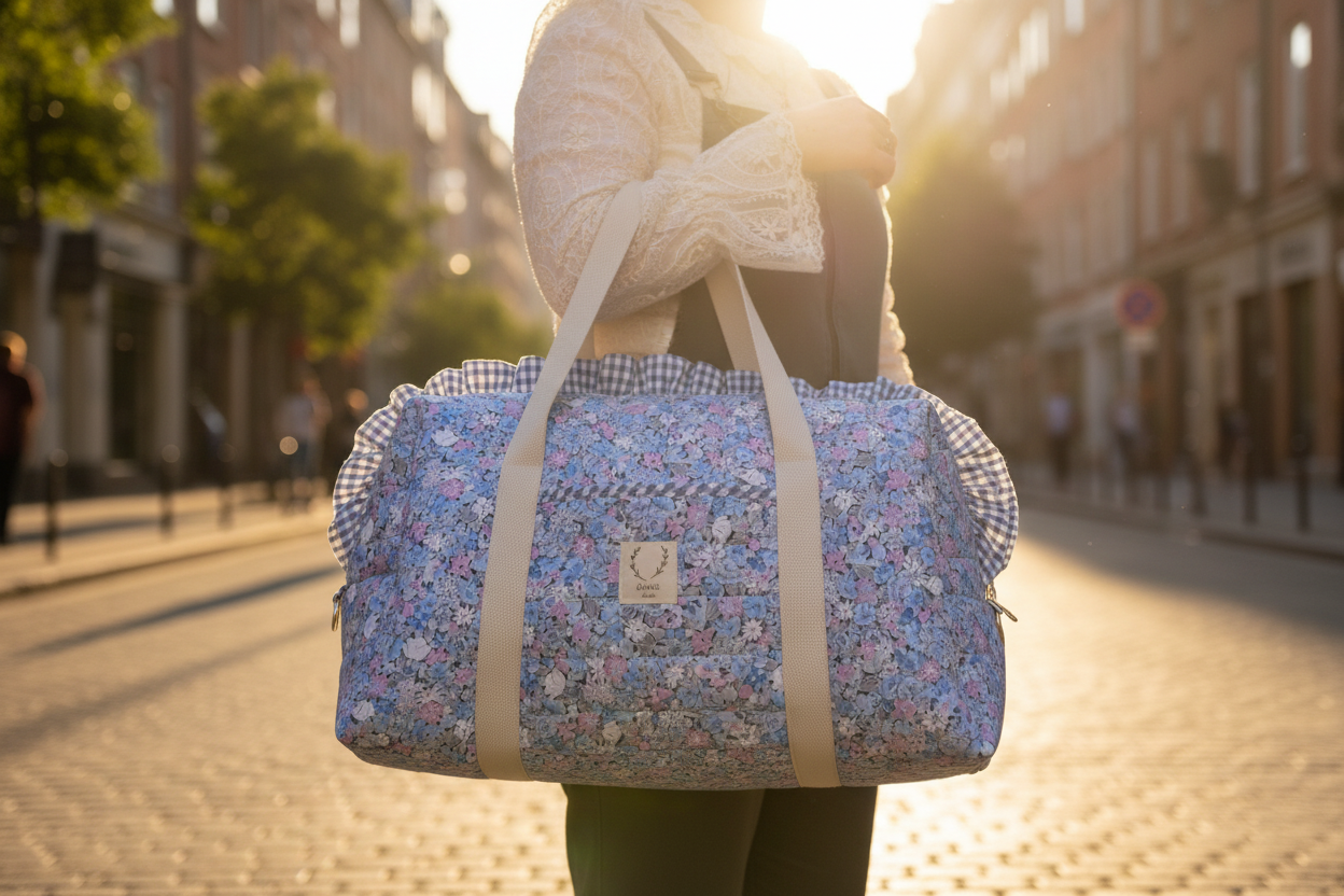 Ensemble sac et trousse de beauté volant matelassé 100% personnalisable