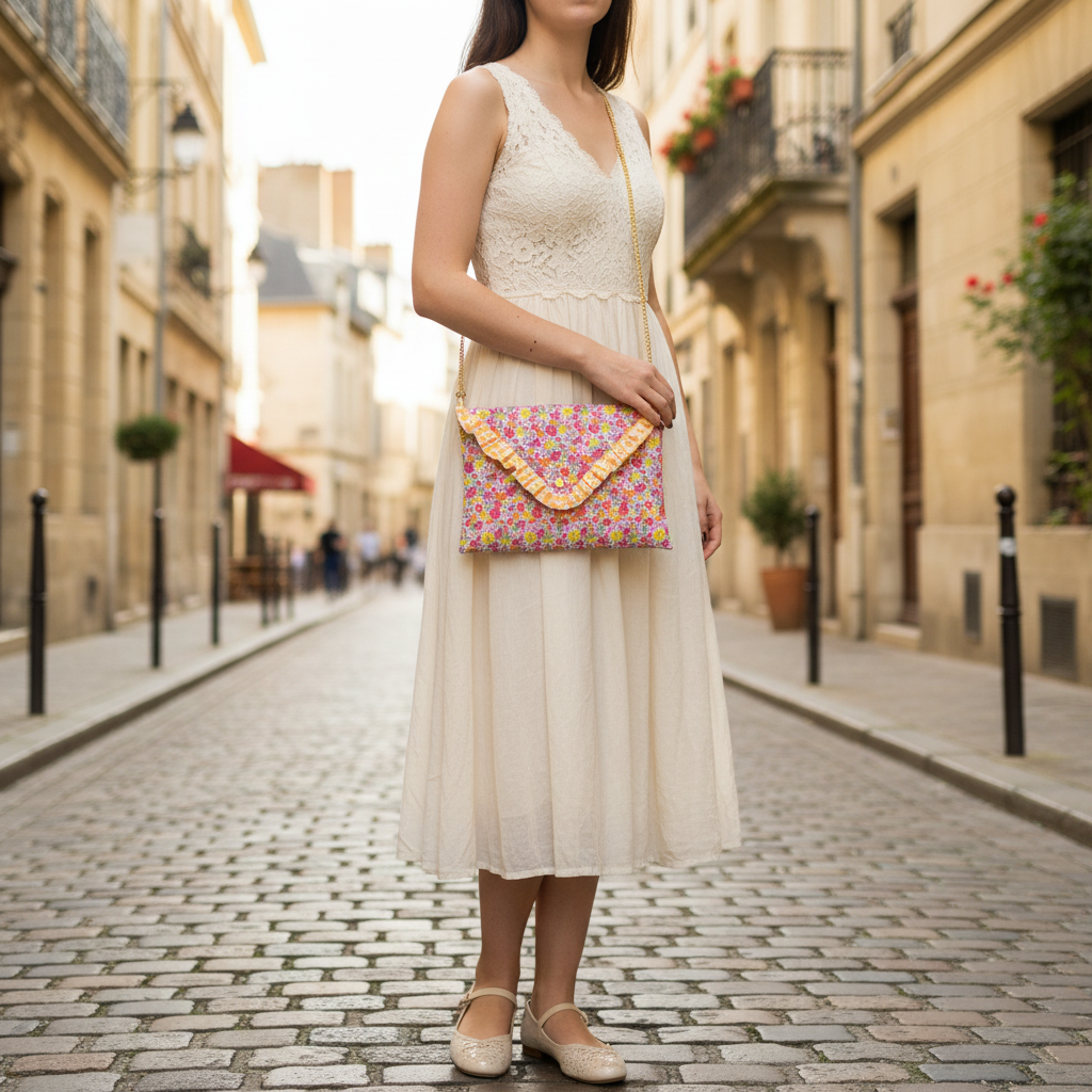 Charlotte la pochette enveloppe avec chaîne 100% personnalisable