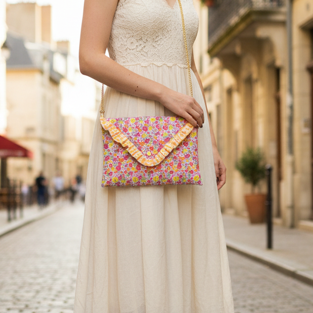 Charlotte la pochette enveloppe avec chaîne 100% personnalisable