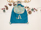 Le sac à dos enfant personnalisé Églantine gabardine émeraude et betsy menthe