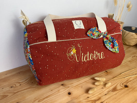 Le sac Louison initiale florale - sur commande