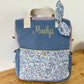 Le sac à dos enfant Ombeline double gaze indigot liberty wiltshire lilas