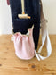 Le sac à dos enfant Ombeline personnalisé  mitsi rose et velours bleu marine