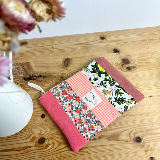 NOUVEAU ! La pochette patchwork corail