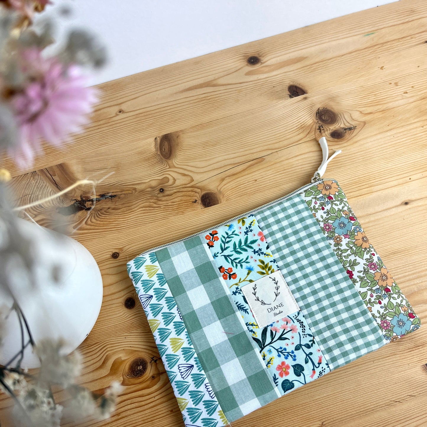 NOUVEAU ! La pochette patchwork tons verts