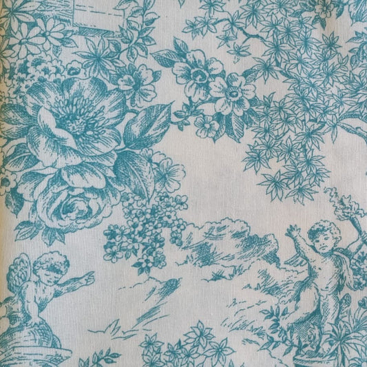 NOUVEAU toile jouy menthe (sans volants)