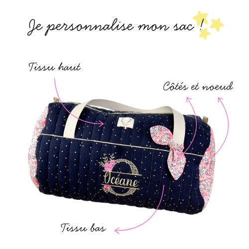 Louison le sac polochon enfant doré 100% personnalisable
