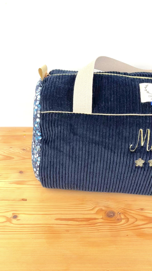 En stock : sac polochon Liberty brodé Mahé