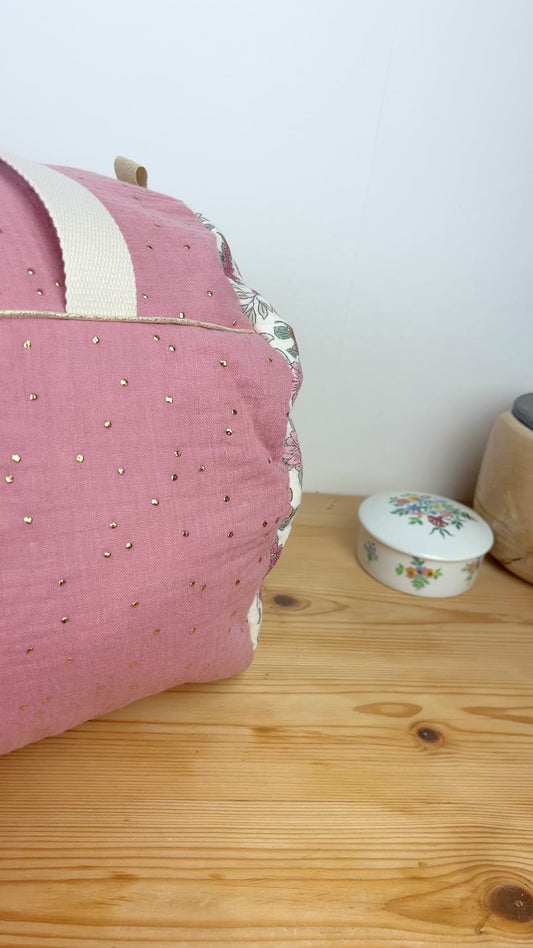 Louison le sac polochon enfant rose thé doré et marion rose