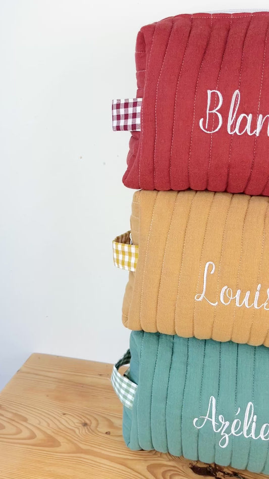 Colette la trousse de toilette en double gaze 5 coloris