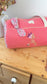 Cadeau de naissance : sac polochon et protège carnet Liberty pois de senteur