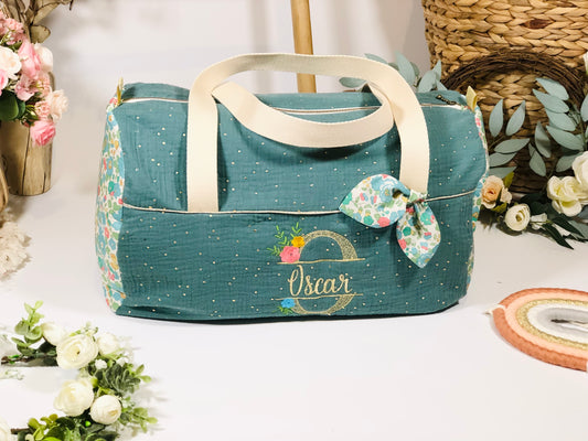Louison  le sac polochon enfant eucalyptus